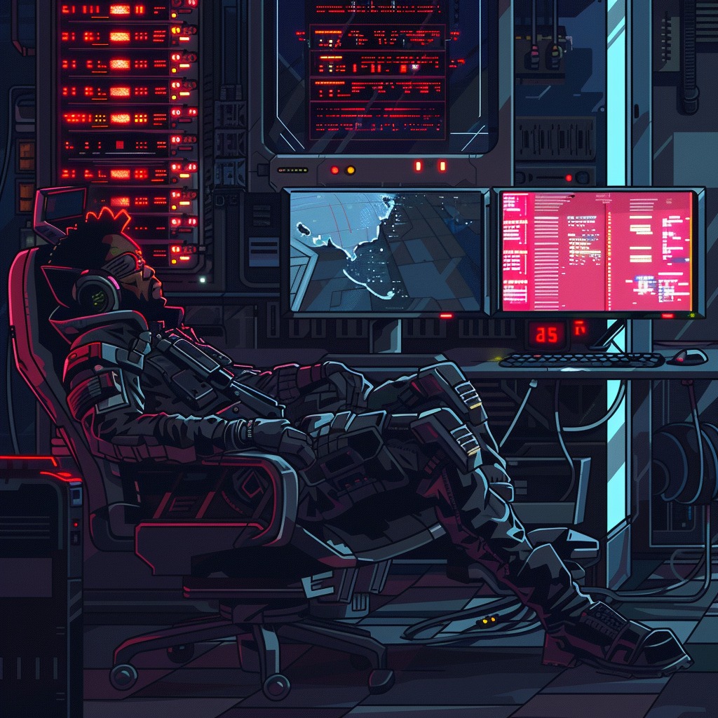 This meme depicts a character from the popular game "Apex Legends" in a humorous and relatable scenario. The image shows the character, "Mad Dog", sitting in a chair with his head in his hands, surrounded by screens and computers. The text at the top of the image reads "Mad Dog" and at the bottom reads "When you've been trying to get that one win for hours".